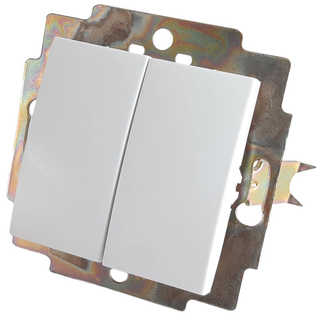 کلید دو پل توکار سرامیک پارت برق ایرانیان بسته 10عدد